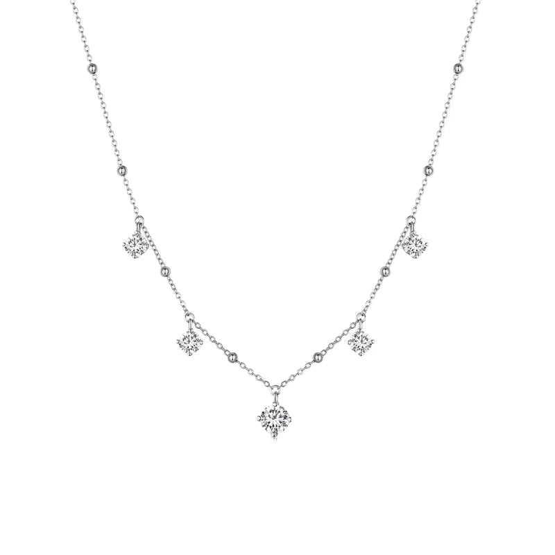 Crystal Drop Charm Necklace