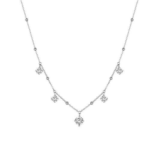 Crystal Drop Charm Necklace