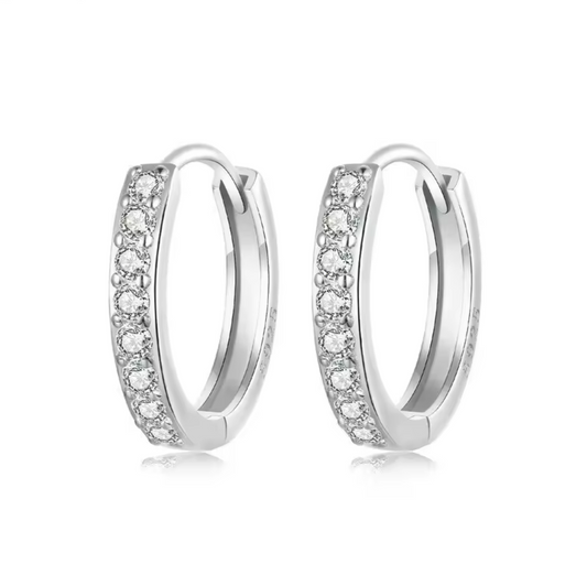 Classic Round Zirconia Hoop Earrings
