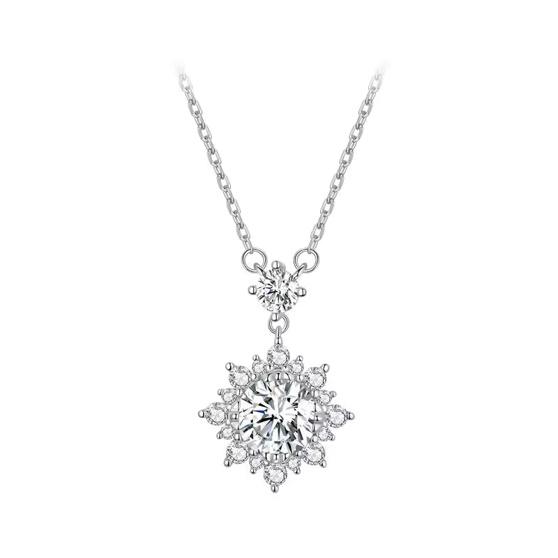 Lab-Created Diamond Halo Necklace