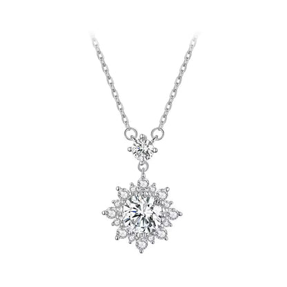 Lab-Created Diamond Halo Necklace