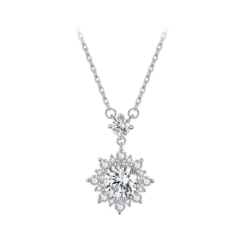 Lab-Created Diamond Halo Necklace