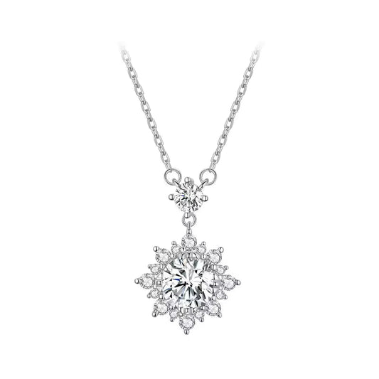 Lab-Created Diamond Halo Necklace